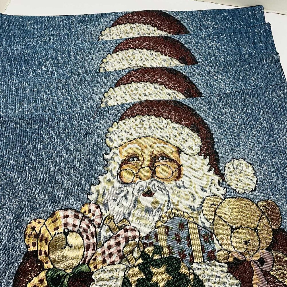 Share Vintage Tapestry Santa Claus Placemats Set of 4 Christmas Holiday